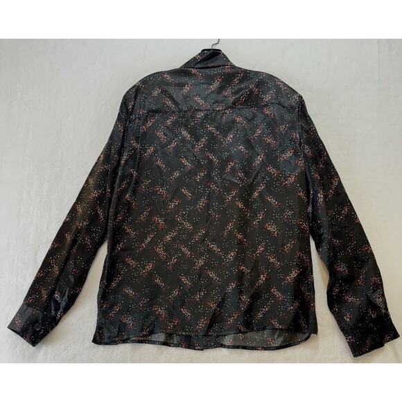 Bottega Veneta Black Pixel Pattern Pyjama Shirt Mens 50/M Graphic Silk Blend - Picture 6 of 16